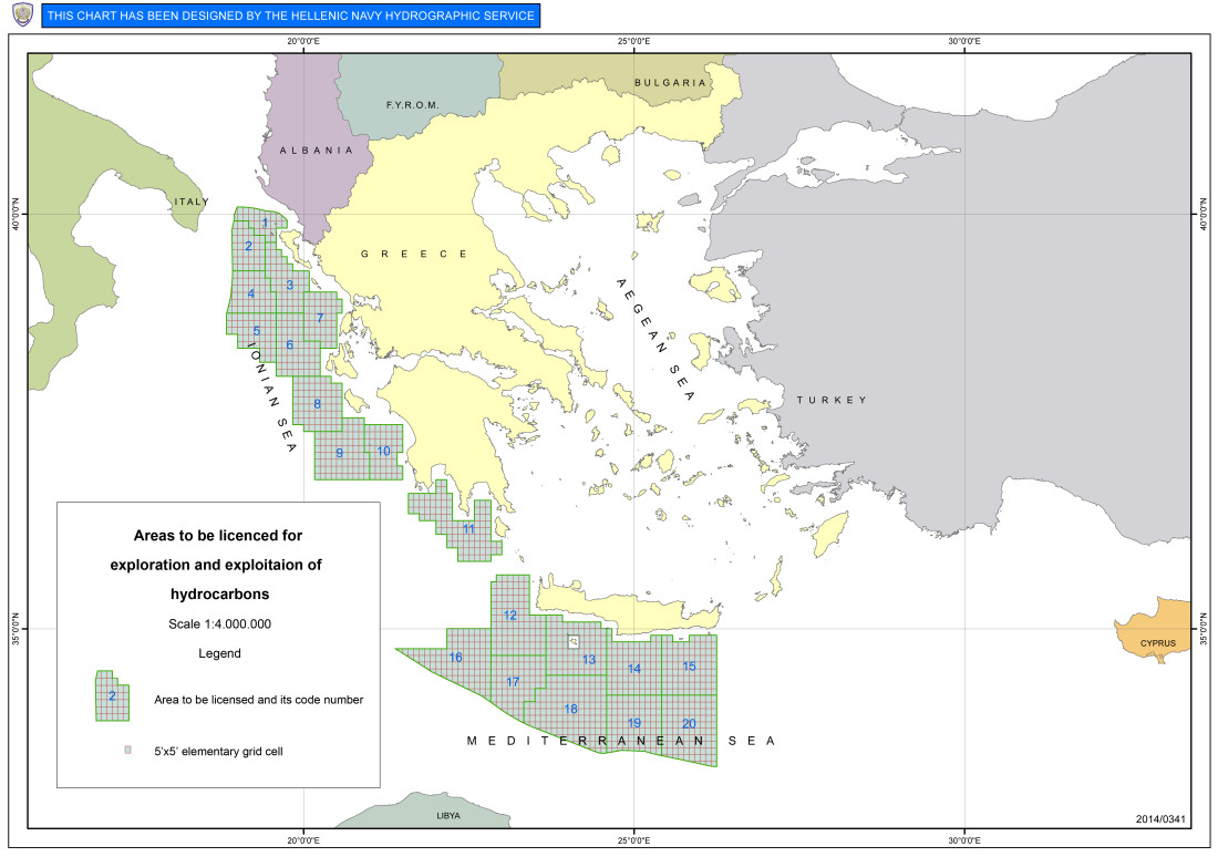 Greek Hydrocarbon Bid Map